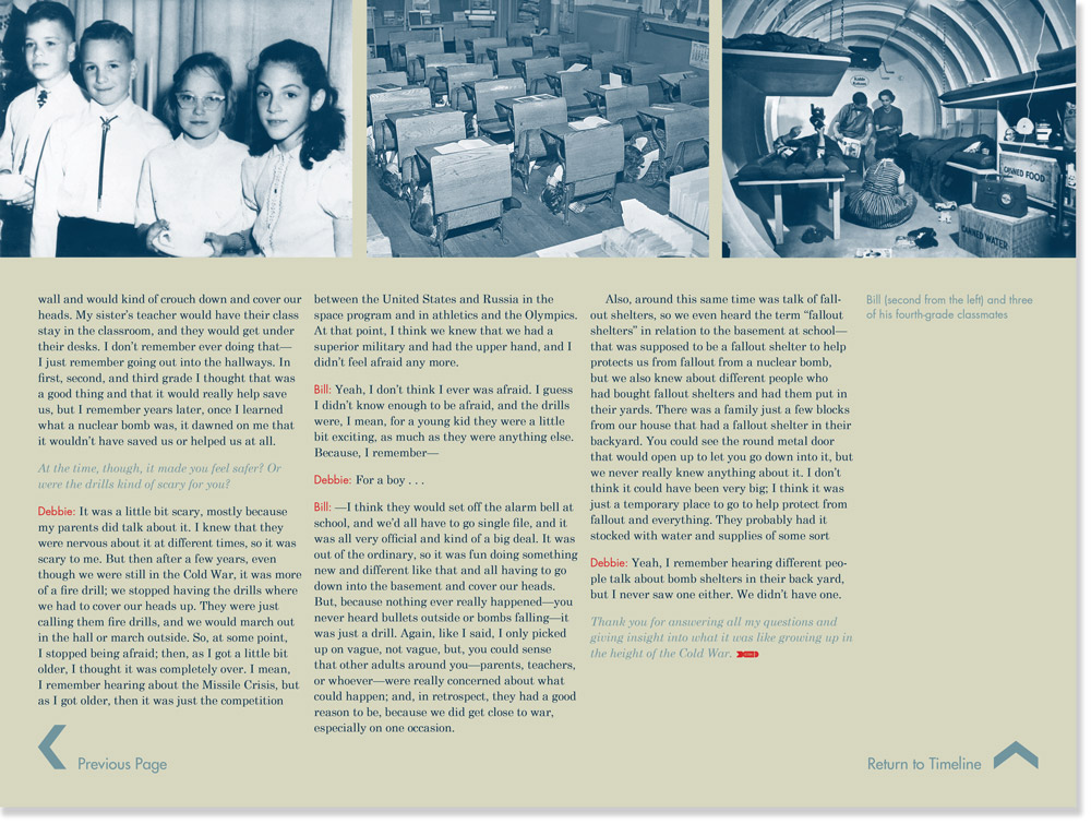 Duck and Cover interview page
