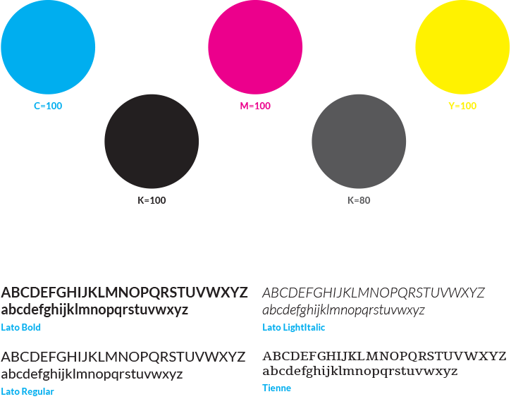 Graph Expo 15 color palette and typography