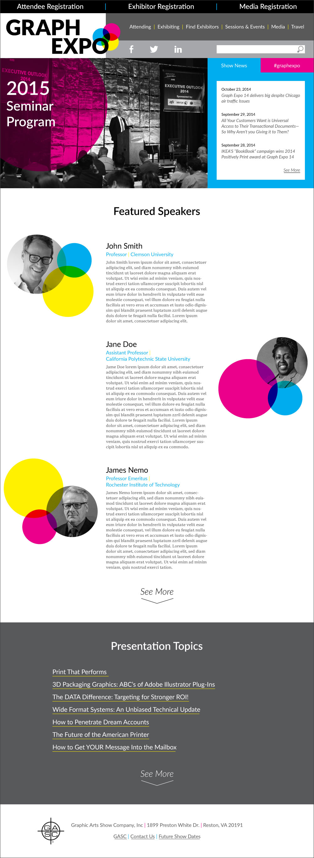 Graph Expo 15: speaker web page
